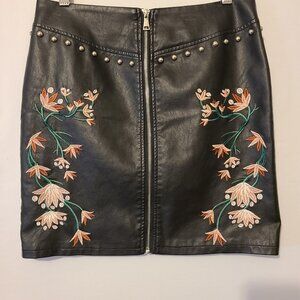 Say What? Black Embroidered Mini Skirt Size M
